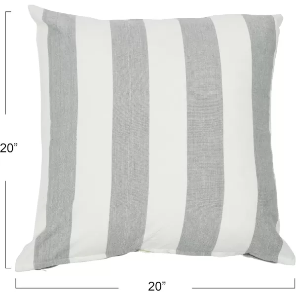 Creative CoOp Striped Cotton Grey Lumbar Pillow 20quot L x 12quot WGray