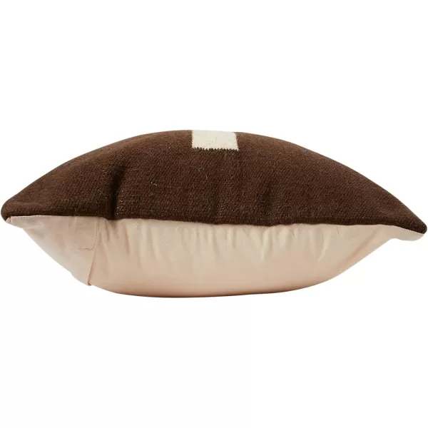 imageCreative CoOp Swiss Cross Cotton Wool Throw Pillow Brown and CreamBrown and Cream