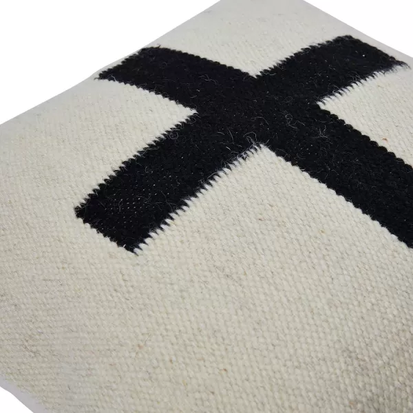 imageCreative CoOp Swiss Cross Cotton Wool Throw Pillow Brown and CreamCream and Black