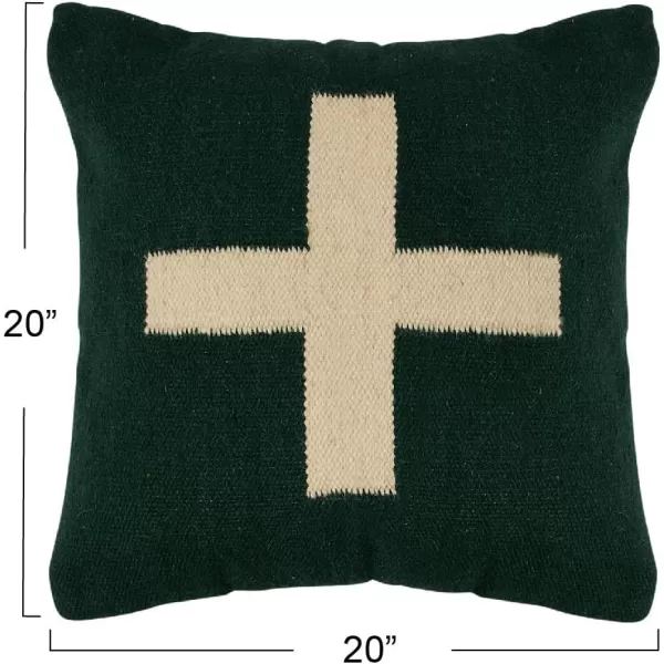 imageCreative CoOp Swiss Cross Cotton Wool Throw Pillow Brown and CreamGreen and Cream