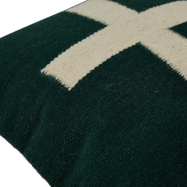 imageCreative CoOp Swiss Cross Cotton Wool Throw Pillow Brown and CreamGreen and Cream