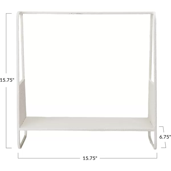 Creative CoOp Textured Metal Storage Rack Cream