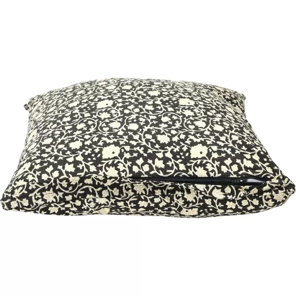 imageCreative CoOp Vintage Inspired Floral Block Pattern Square Cotton Decorative Throw Pillow Black ampamp WhiteWhite  Black