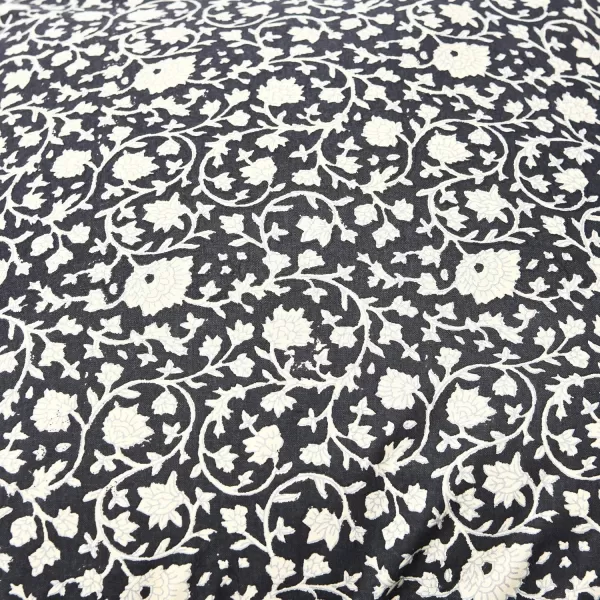 imageCreative CoOp Vintage Inspired Floral Block Pattern Square Cotton Decorative Throw Pillow Black ampamp WhiteWhite  Black