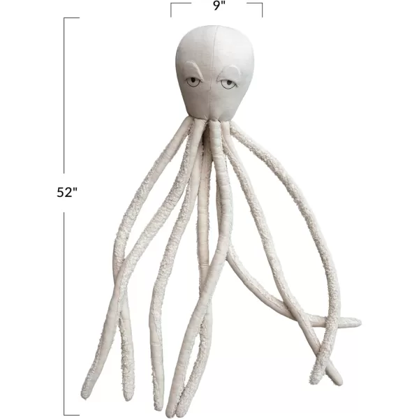 Creative CoOp White Cotton and Linen Octopus Shaped PillowOctopus