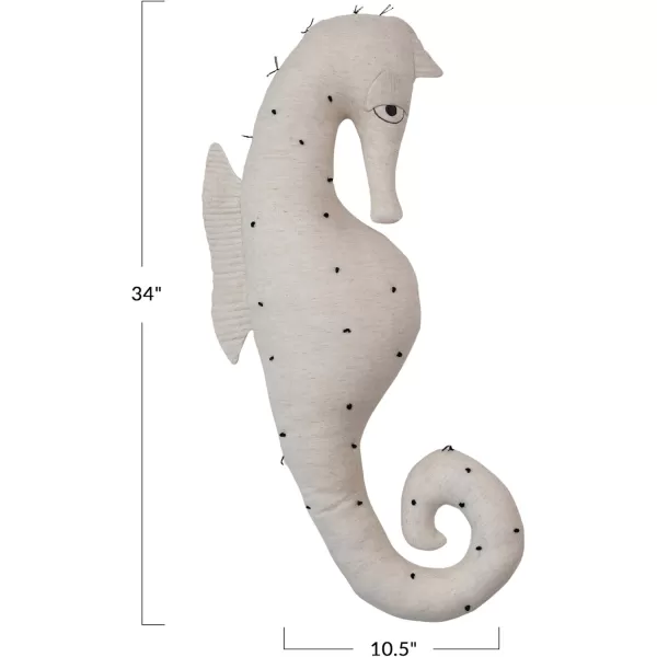 Creative CoOp White Cotton and Linen Octopus Shaped PillowSeahorse
