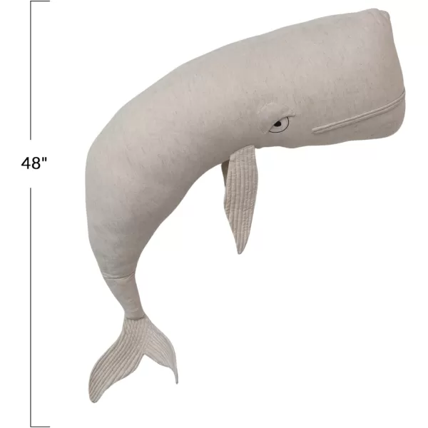 Creative CoOp White Cotton and Linen Octopus Shaped PillowWhale