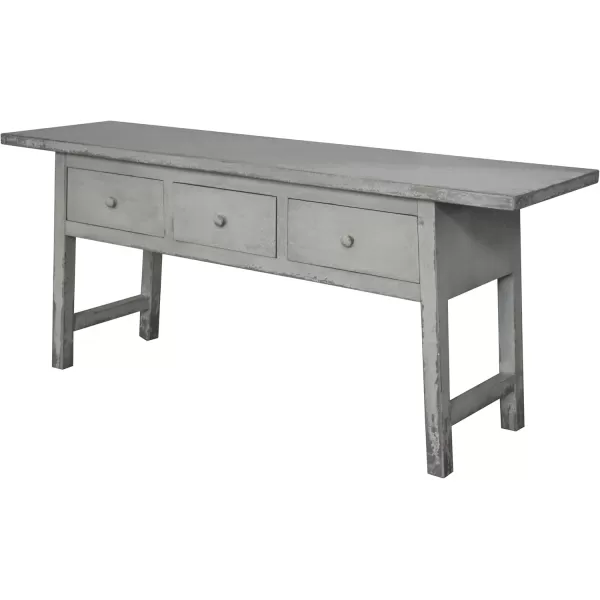Creative CoOp White Reclaimed Wood Console Table with Drawers Distressed