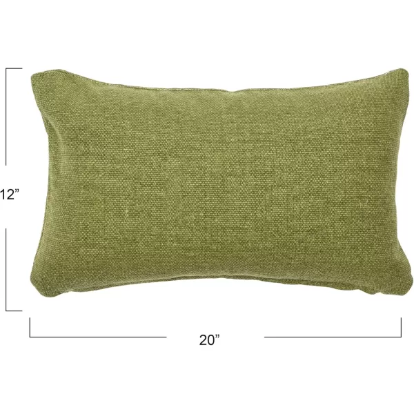 Creative CoOp Woven Canvas Lumbar Pillow Decorative Pillow 12quot x 20quot WheatGreen