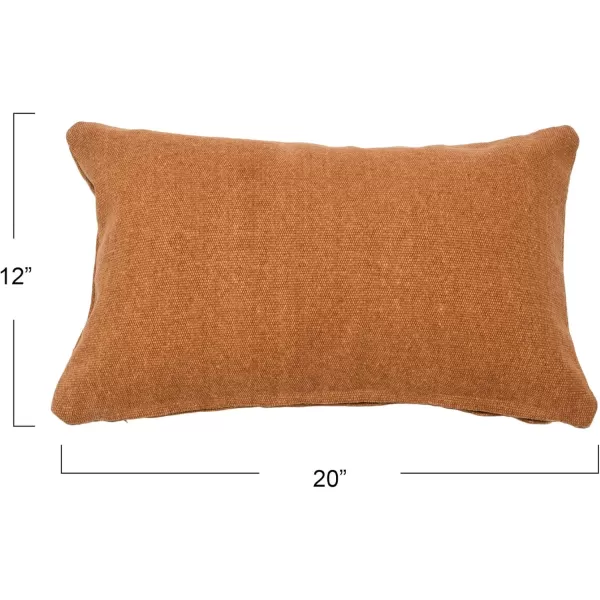 Creative CoOp Woven Canvas Lumbar Pillow Decorative Pillow 12quot x 20quot WheatRust