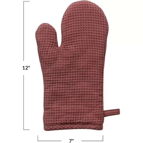 imageCreative CoOp Woven Linen and Cotton Waffle Pad Berry Color Hot Mitt Pink