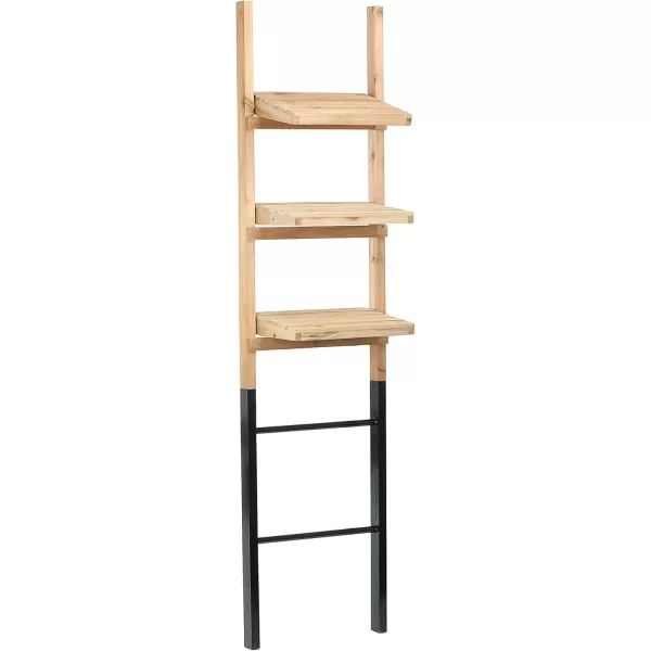 Creative Coop EC0543 Fir Wood Shelf Metal Base Decorative Ladder Natural