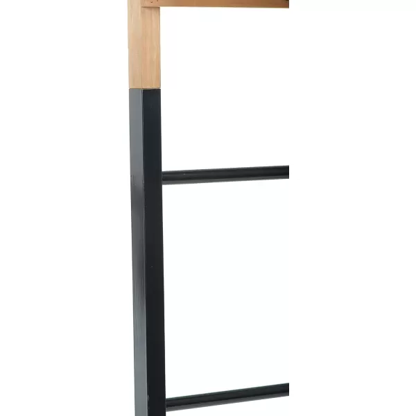 Creative Coop EC0543 Fir Wood Shelf Metal Base Decorative Ladder Natural