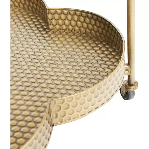 Metal Clover Shaped Bar Cart in GoldAntiqued Brass