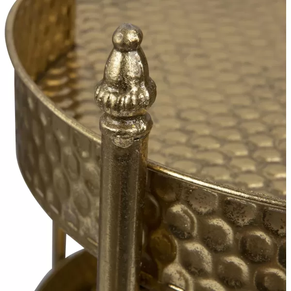 Metal Clover Shaped Bar Cart in GoldGold