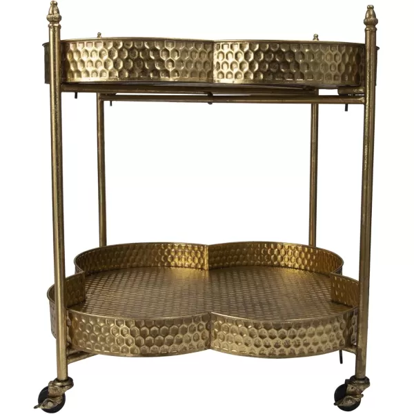 Metal Clover Shaped Bar Cart in GoldGold