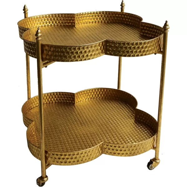 Metal Clover Shaped Bar Cart in GoldGold