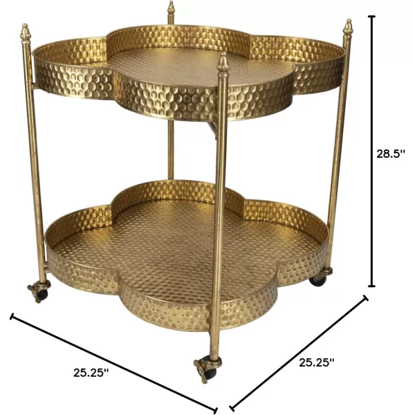 Metal Clover Shaped Bar Cart in GoldGold