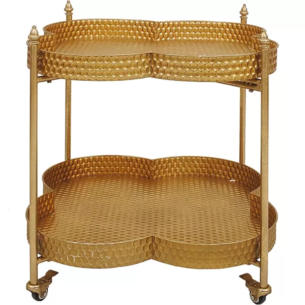 Metal Clover Shaped Bar Cart in GoldGold