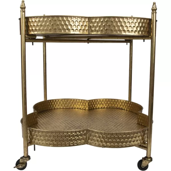 Metal Clover Shaped Bar Cart in GoldGold