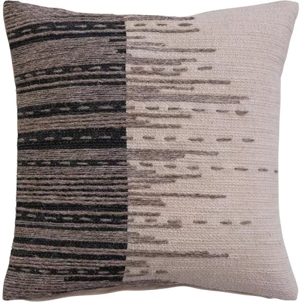 Creative CoOp 18 Inches Square Cotton Jacquard Jute Embroidery Multicolored Pillow Multi