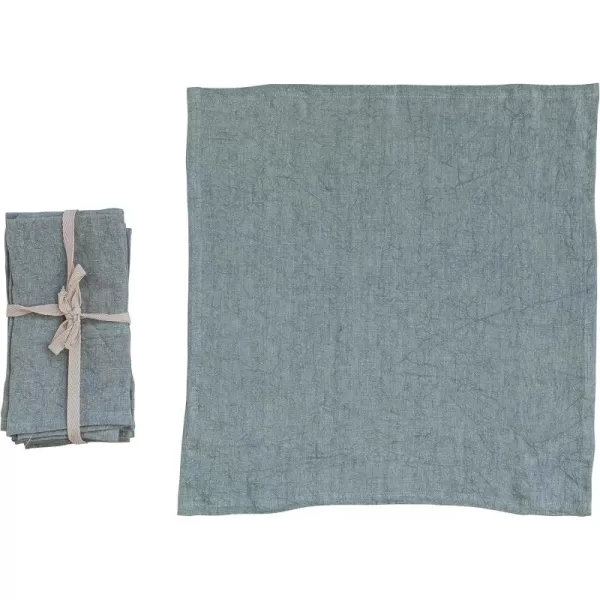 imageCreative CoOp 18 Inches Square Stonewashed Linen Dinner Kitchen Use Mint Color Set of 4 Napkin