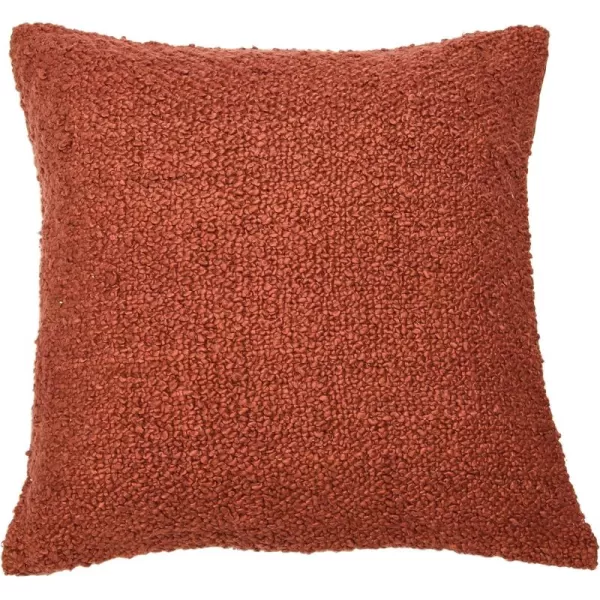 Creative CoOp 20quot Square Boucle Cotton Pillow Decorative Pillow Cover 20quot x 20quot GreyRust