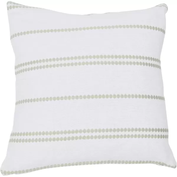 imageCreative CoOp 20quot Square Embroidered Multistripe Cotton Pillow Decorative Pillow Cover 20quot x 20quot White StripesGrey Stripes