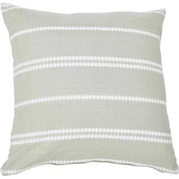 imageCreative CoOp 20quot Square Embroidered Multistripe Cotton Pillow Decorative Pillow Cover 20quot x 20quot White StripesWhite Stripes