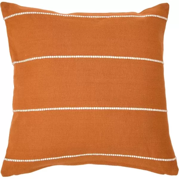 Creative CoOp 20quot Square Interwoven Striped Cotton Pillow Decorative Pillow 20quot x 20quot TerracottaTerracotta