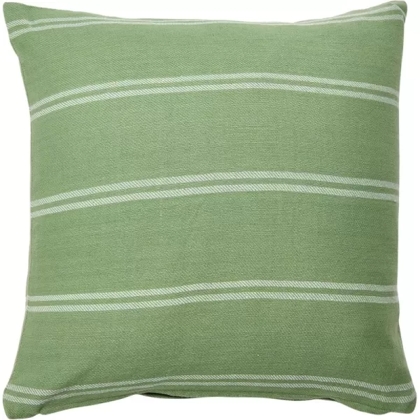 Creative CoOp 20quot Square Interwoven Striped Cotton Pillow Decorative Pillow 20quot x 20quot TerracottaThick Green Striped