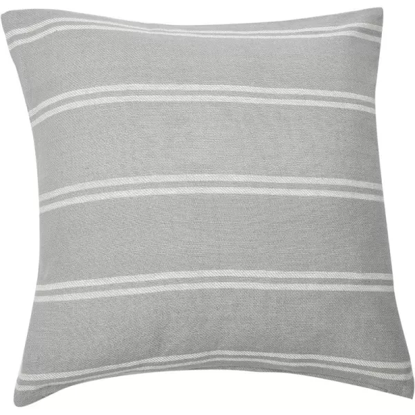 Creative CoOp 20quot Square Interwoven Striped Cotton Pillow Decorative Pillow 20quot x 20quot TerracottaThick Grey Striped
