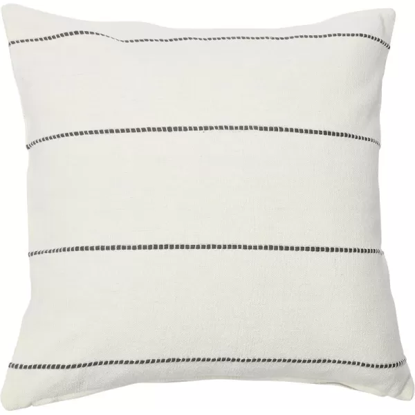 Creative CoOp 20quot Square Interwoven Striped Cotton Pillow Decorative Pillow 20quot x 20quot TerracottaWhite