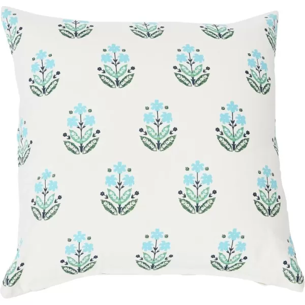 Creative CoOp 20quot Square Ivy Print Cotton Pillow Decorative Pillow Cover 20quot x 20quot RedWhiteBlueGreen