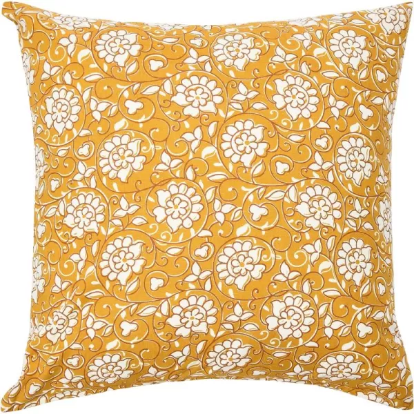 Creative CoOp 20quot Square Ivy Print Cotton Pillow Decorative Pillow Cover 20quot x 20quot RedWhiteMarigoldCream