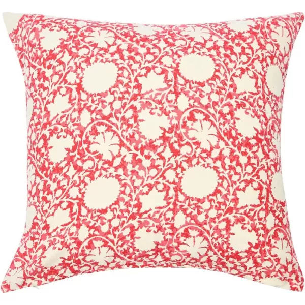 Creative CoOp 20quot Square Ivy Print Cotton Pillow Decorative Pillow Cover 20quot x 20quot RedWhiteRedWhite