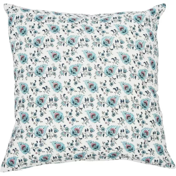 Creative CoOp 20quot Square Ivy Print Cotton Pillow Decorative Pillow Cover 20quot x 20quot RedWhiteTealWhite