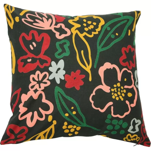 imageCreative CoOp 20quot Square Jaunty Floral Printed Pillow CoverCover and Insert