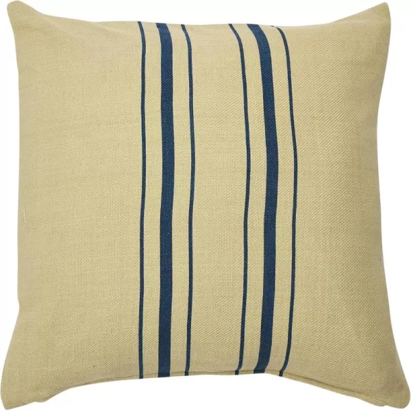 imageCreative CoOp 20quot Square Multistripe Woven Cotton Pillow Beige and Blue