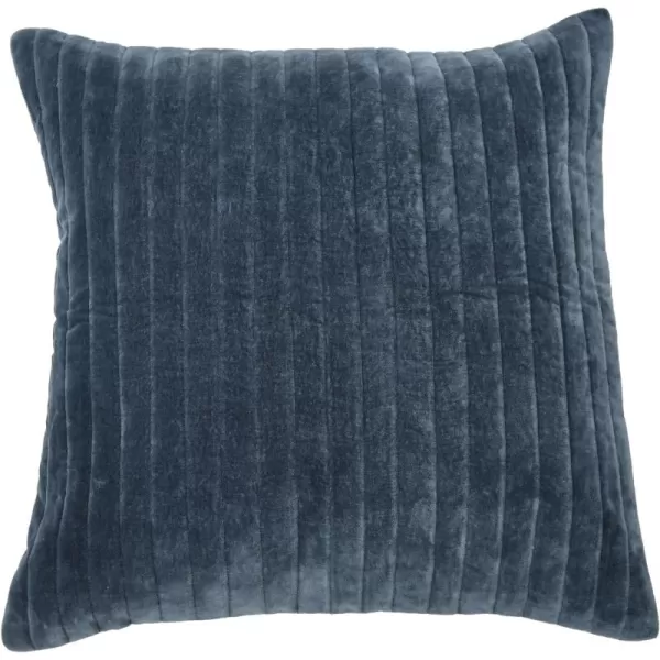 imageCreative CoOp 20quot Square Quilted Velvet Pillow Channel Stitch Decorative Pillow Cover 20quot x 20quot GreenBlue