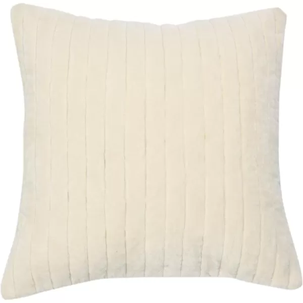 imageCreative CoOp 20quot Square Quilted Velvet Pillow Channel Stitch Decorative Pillow Cover 20quot x 20quot GreenCream