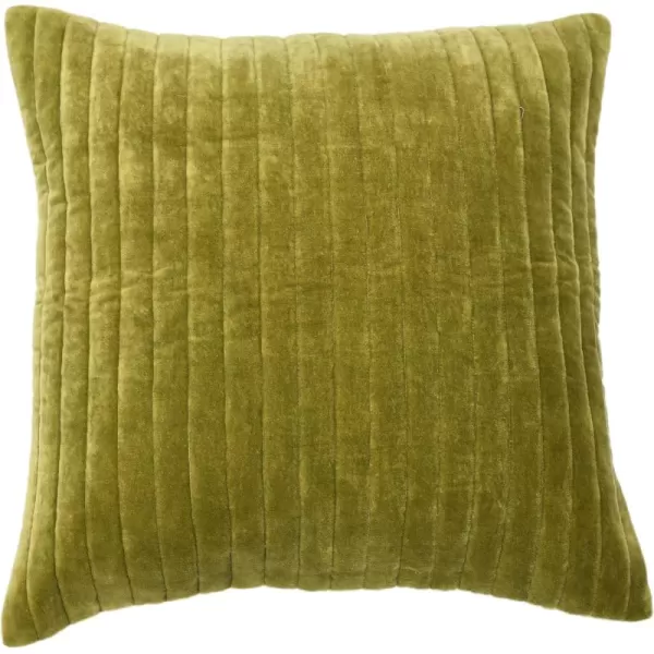 imageCreative CoOp 20quot Square Quilted Velvet Pillow Channel Stitch Decorative Pillow Cover 20quot x 20quot GreenGreen