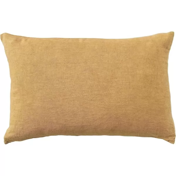 Creative CoOp 24 Inches Stonewashed Linen Lumbar Mustard Pillow Yellow