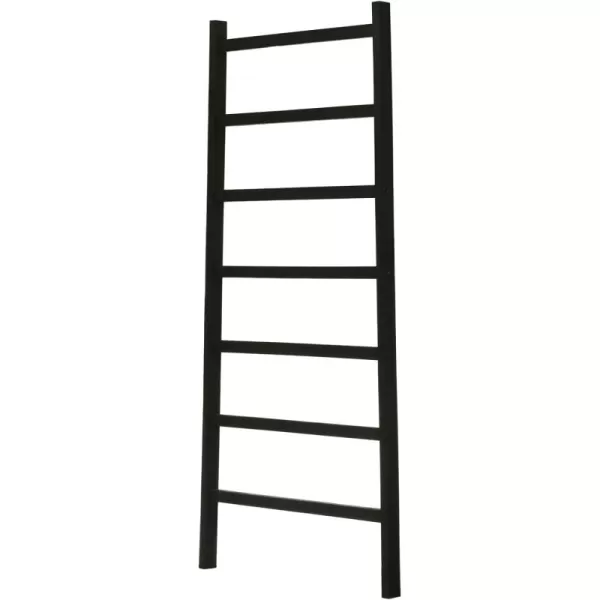 Creative CoOp 64quot H Decorative Fir Wood 7 Rungs Wall Ladder Black