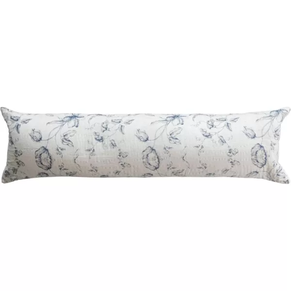 Creative CoOp Blue Long Patterned Cotton and Linen Lumbar PillowLumbar