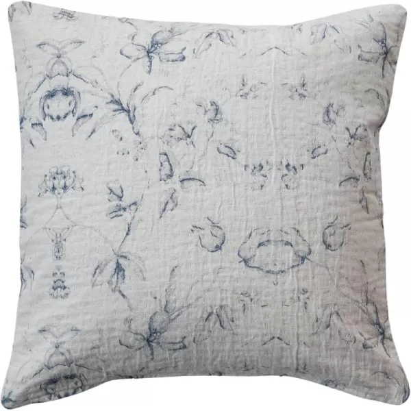 Creative CoOp Blue Long Patterned Cotton and Linen Lumbar PillowSquare