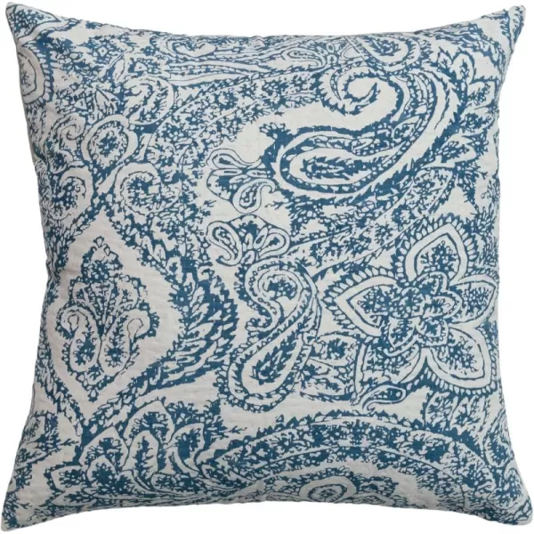 Creative CoOp Blue Patterned Cotton and Linen Pillow