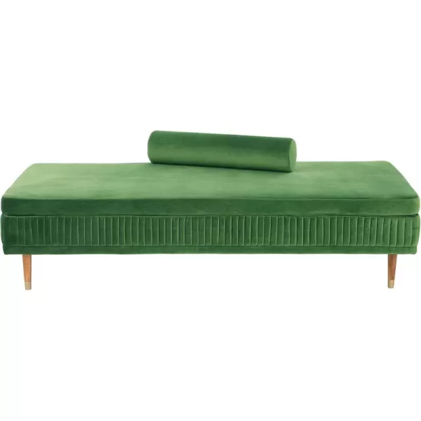 Creative CoOp Brushed Velvet Bolster Pillow ampamp Wood Legs Daybed Green