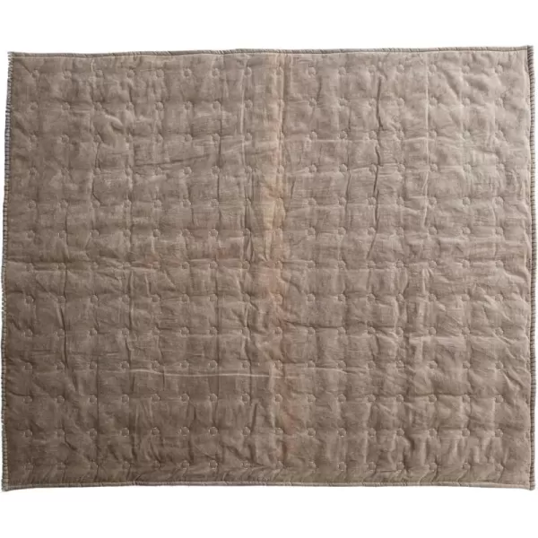 Creative CoOp Cotton Velvet Quilted Throw Taupe