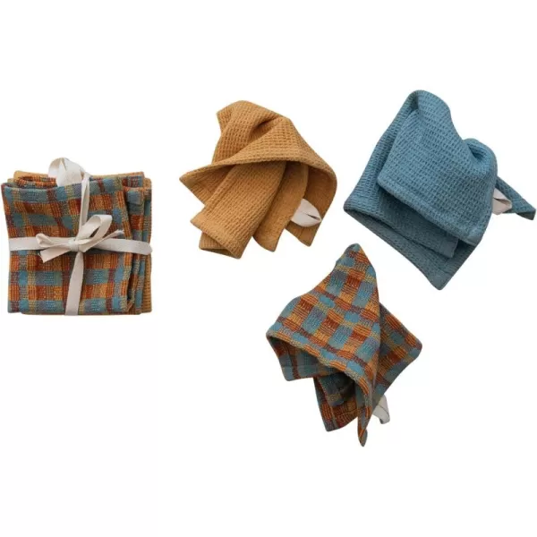 imageCreative CoOp Cotton Waffle Weave Set of 3 Styles Multicolor Dish Cloth Multi